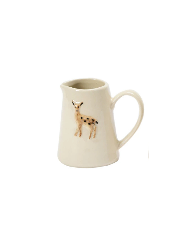 Hand-Painted Creamer Mini Pitcher with Forest Animals