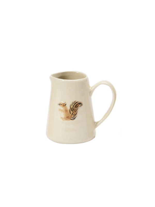 Hand-Painted Creamer Mini Pitcher with Forest Animals