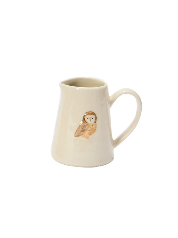 Hand-Painted Creamer Mini Pitcher with Forest Animals