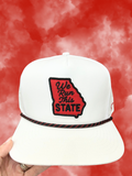 white We Run This State in Red and Black