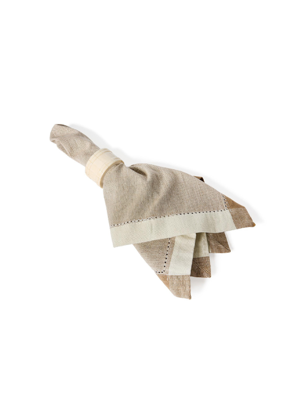 Set of 4 Carved Ivory Bone Napkin Rings