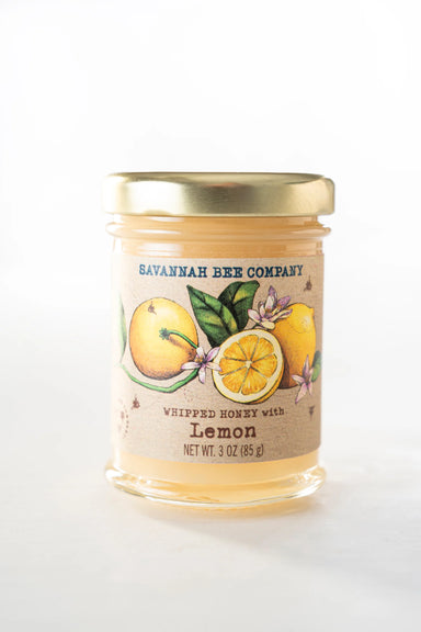 Jar of Savannah Bee Company whipped honey with lemon