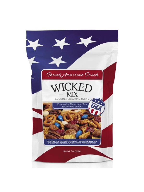 Wicked Mix snack bag with American flag design on packaging