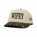 camo and cream wifey trucker hat