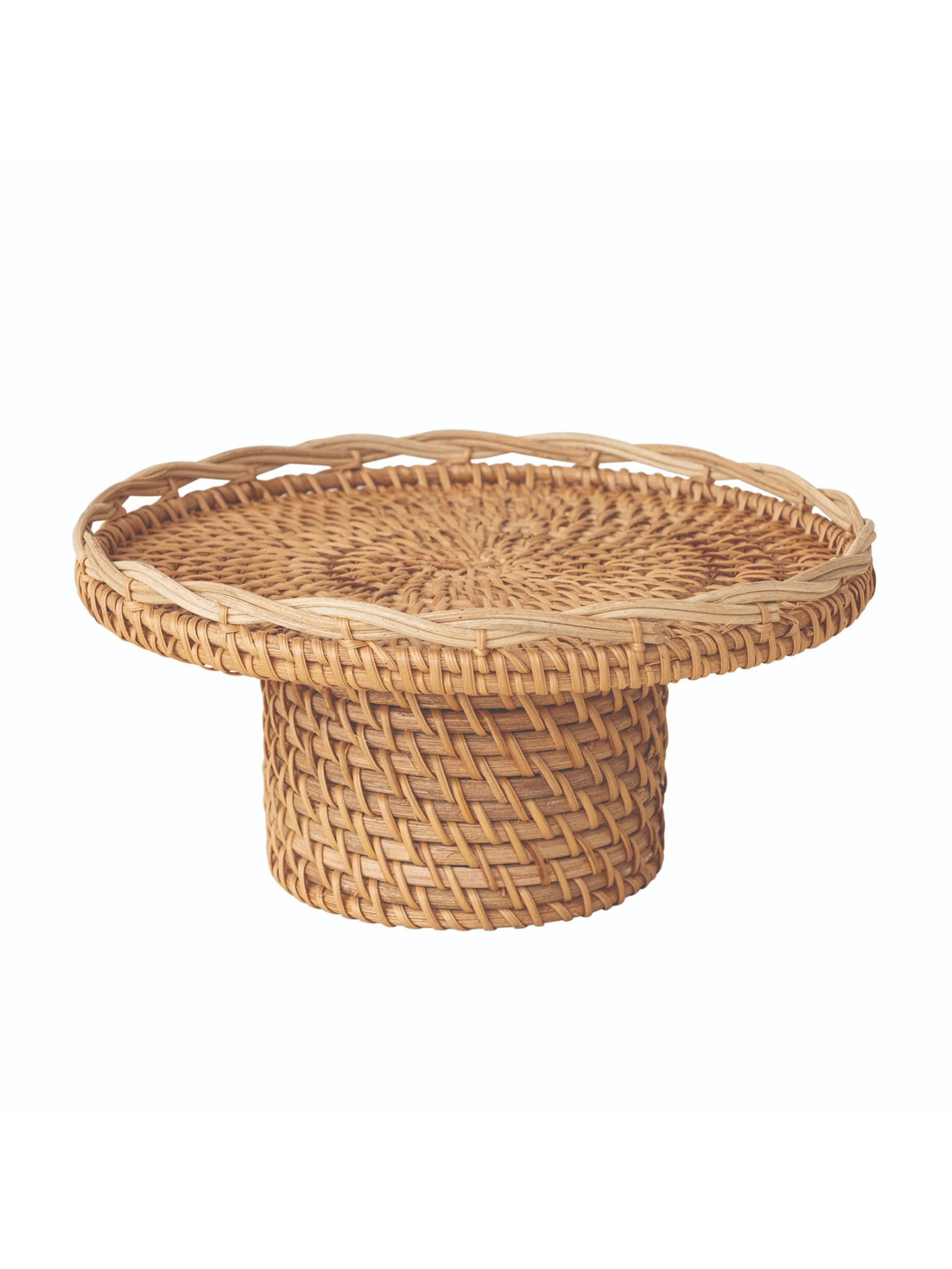 Woven Rattan Pedestal