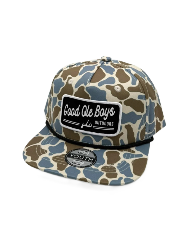 old school camo antler youth hat