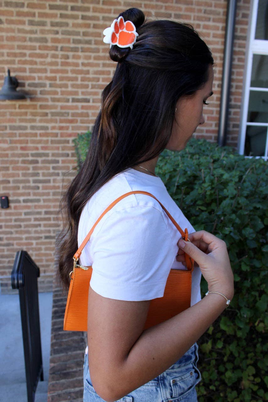 Clemson® Tiger Paw Logo Claw Clip
