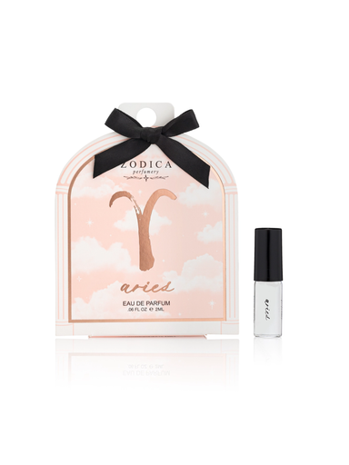 Perfume bottle with aries design and scent