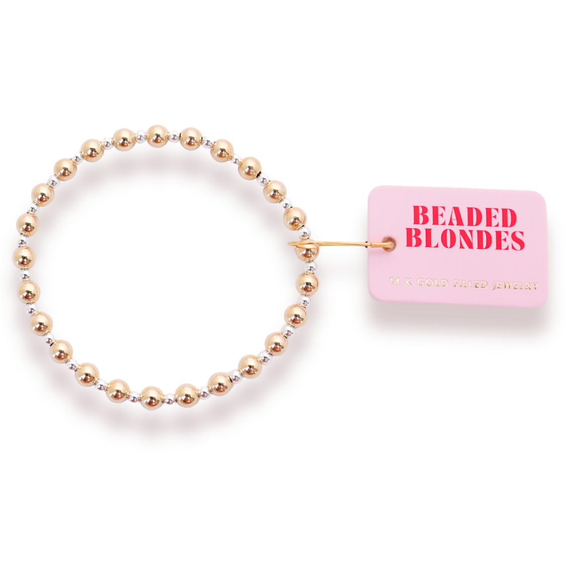 Katy Bracelet in Gold with Silver by Beaded Blondes