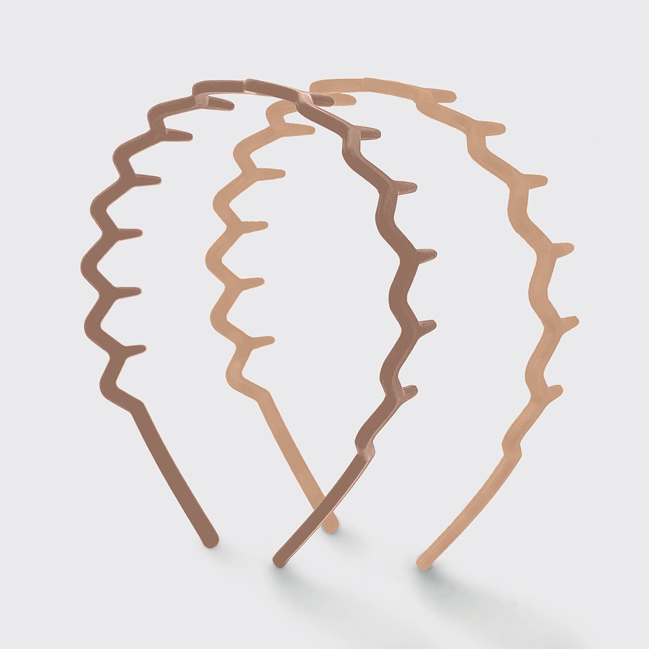 Recycled Plastic Zig Zag Headband 2pc - Neutral by Kitsch