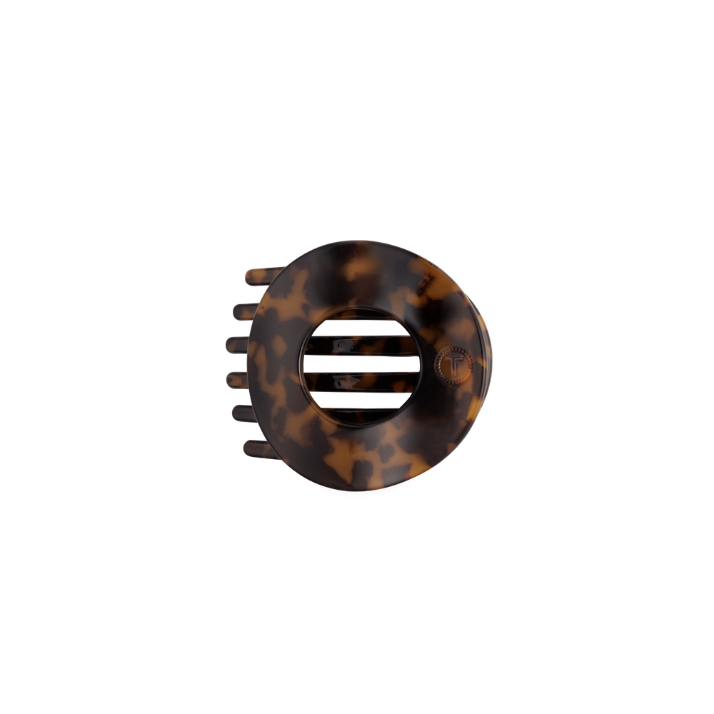 Tortoise Small Flat Circle Hair Clip