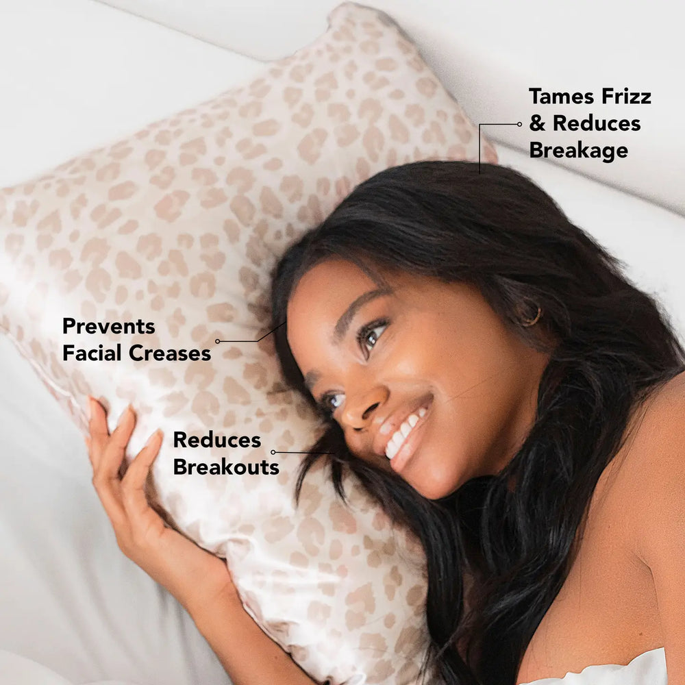 Leopard Standard Satin Pillowcase by Kitsch