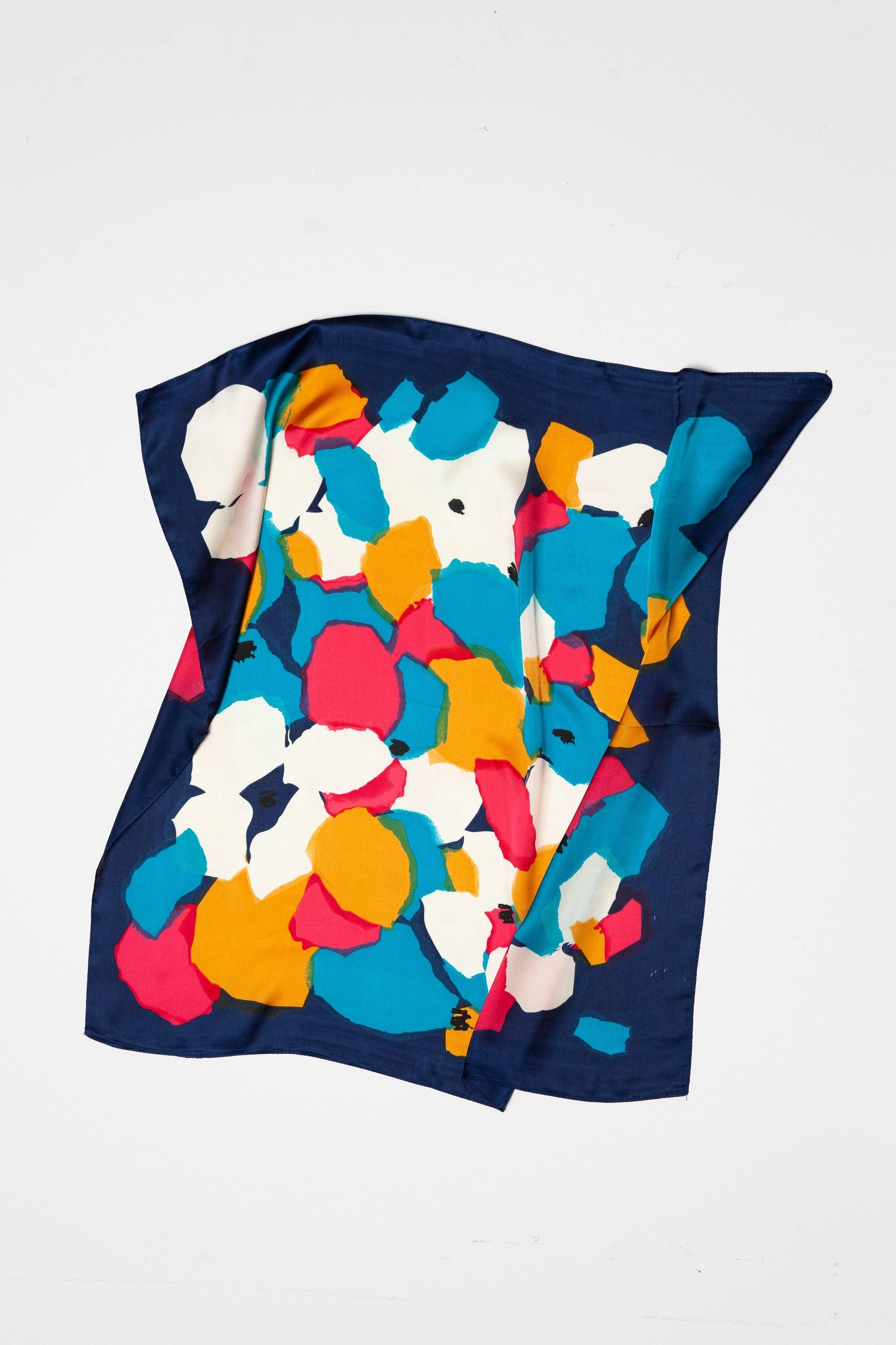 Color Block Silky Feel Bandana Scarf