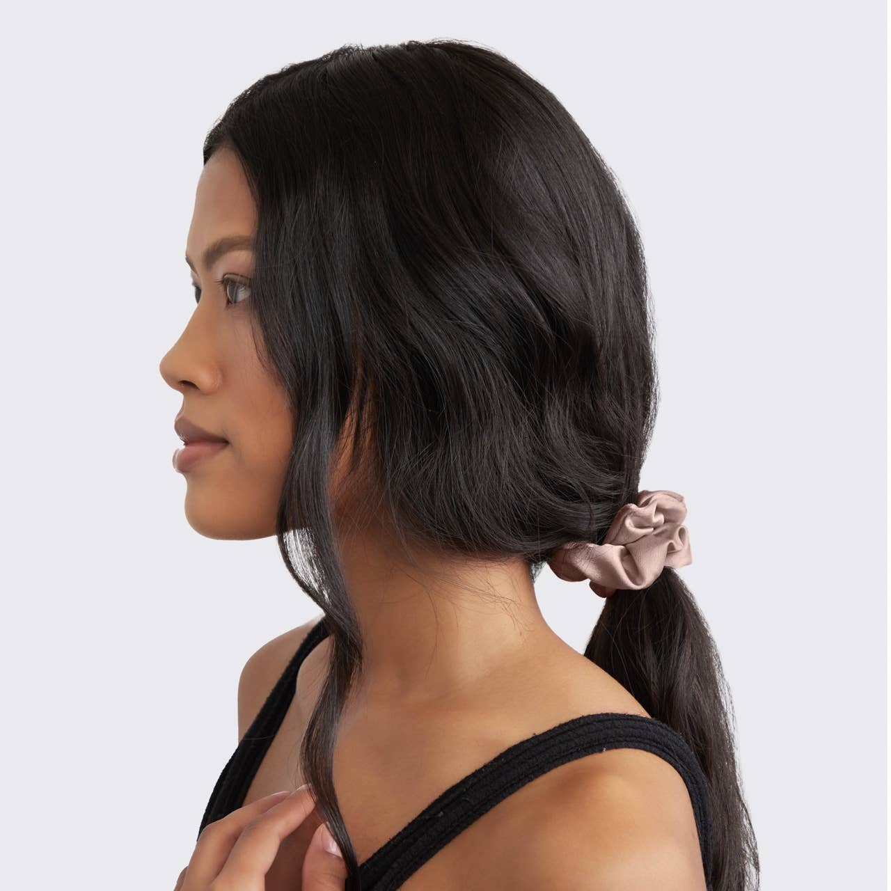 5 Piece Satin Sleep Scrunchies in Cameo