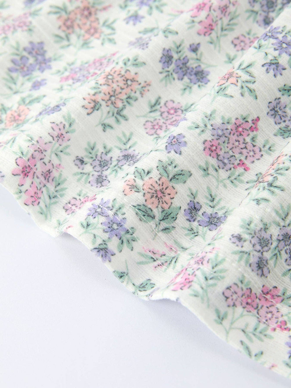 Purple Floral Smocked Embroidery Baby Girls Bloomers Set