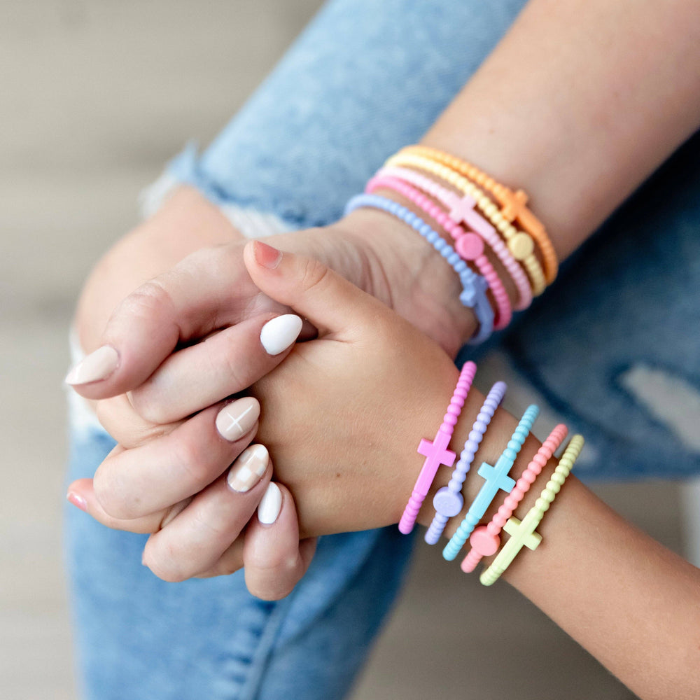 Jesus Silicone Cross Bracelets- Sunkissed / Medium