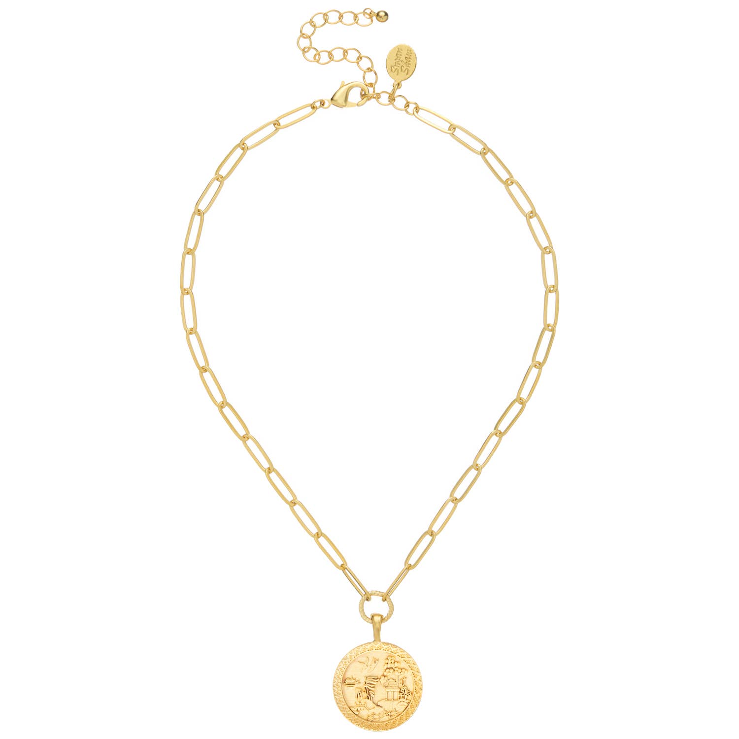 Blue Willow Paperclip Necklace