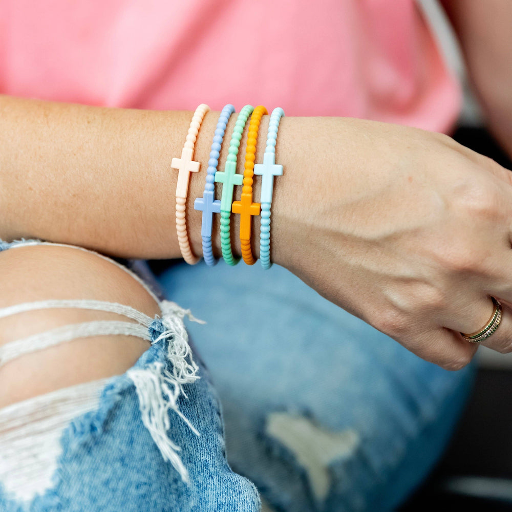 Jesus Silicone Cross Bracelets- Flicker / Medium