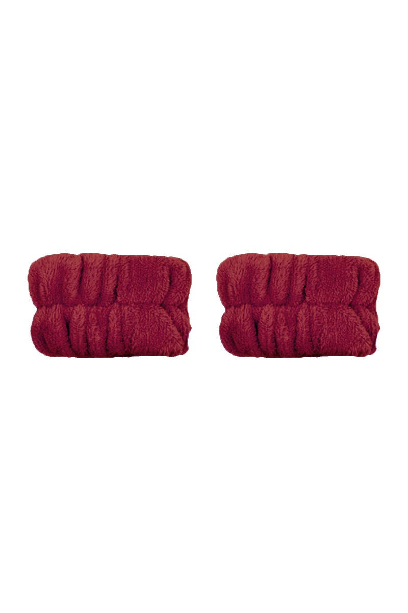 Red Spa Headband & Wristband Bling Set
