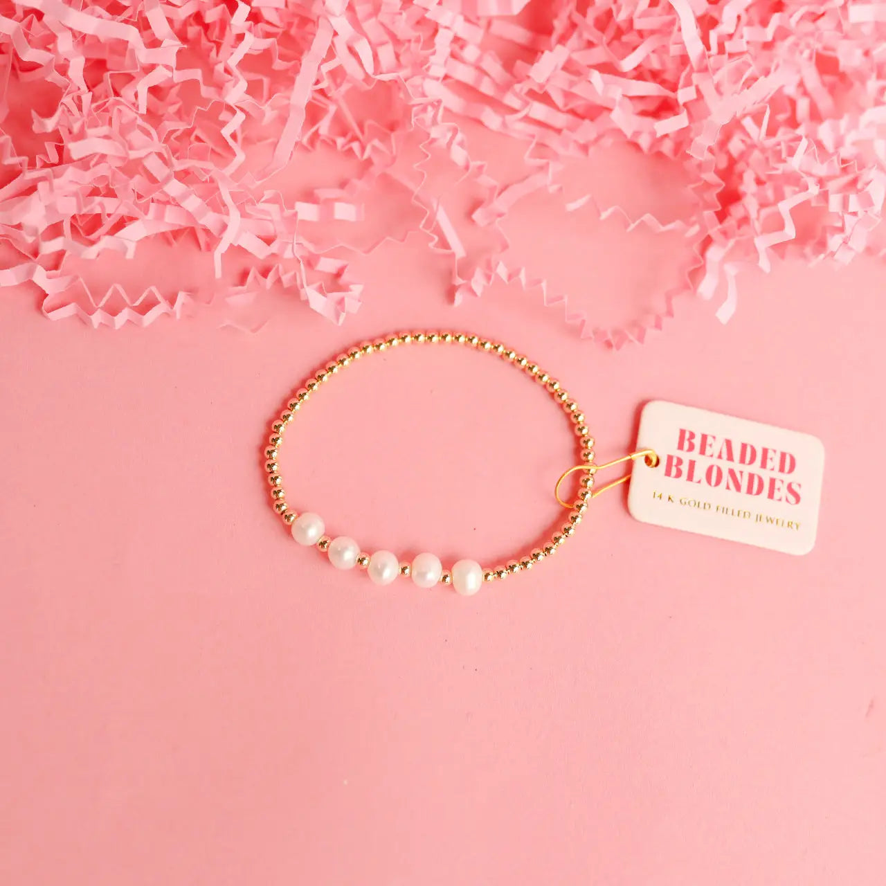 Tatum Pearl Gold Beaded Bracelet