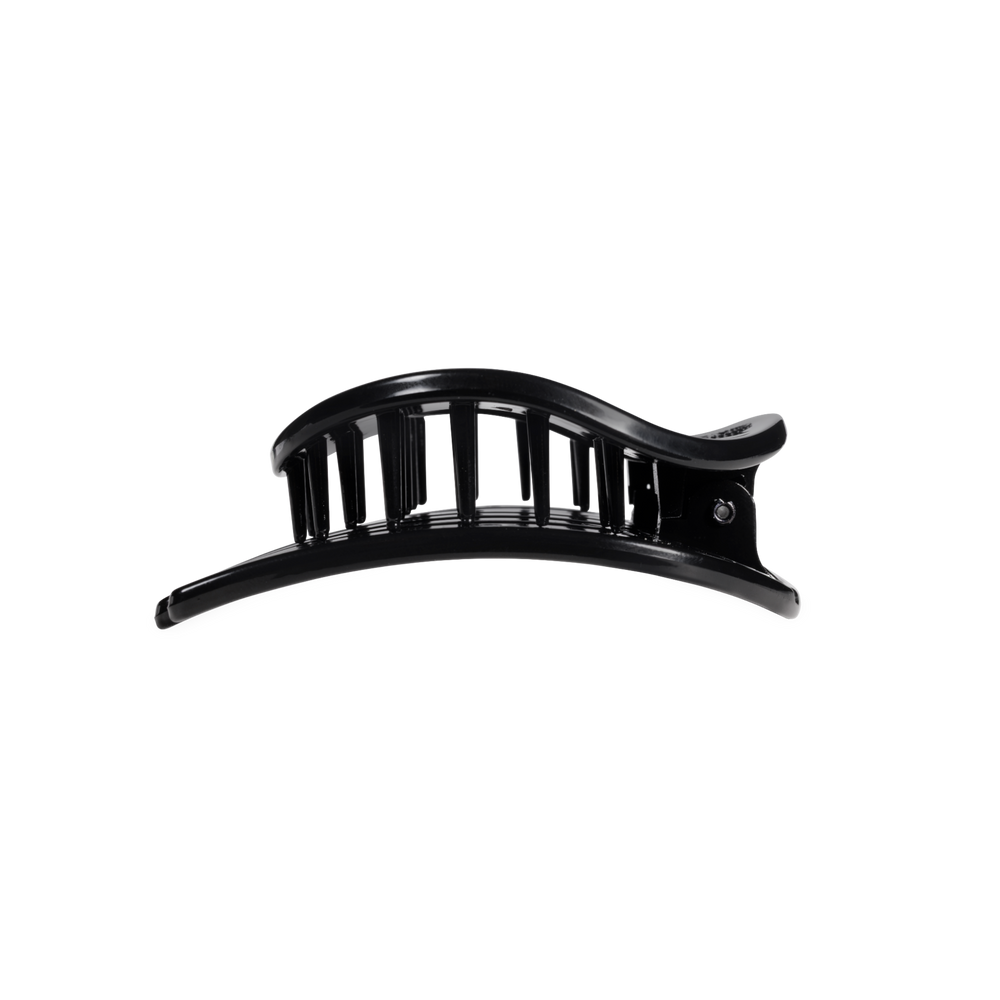 Jet Black Medium Flat Circle Hair Clip