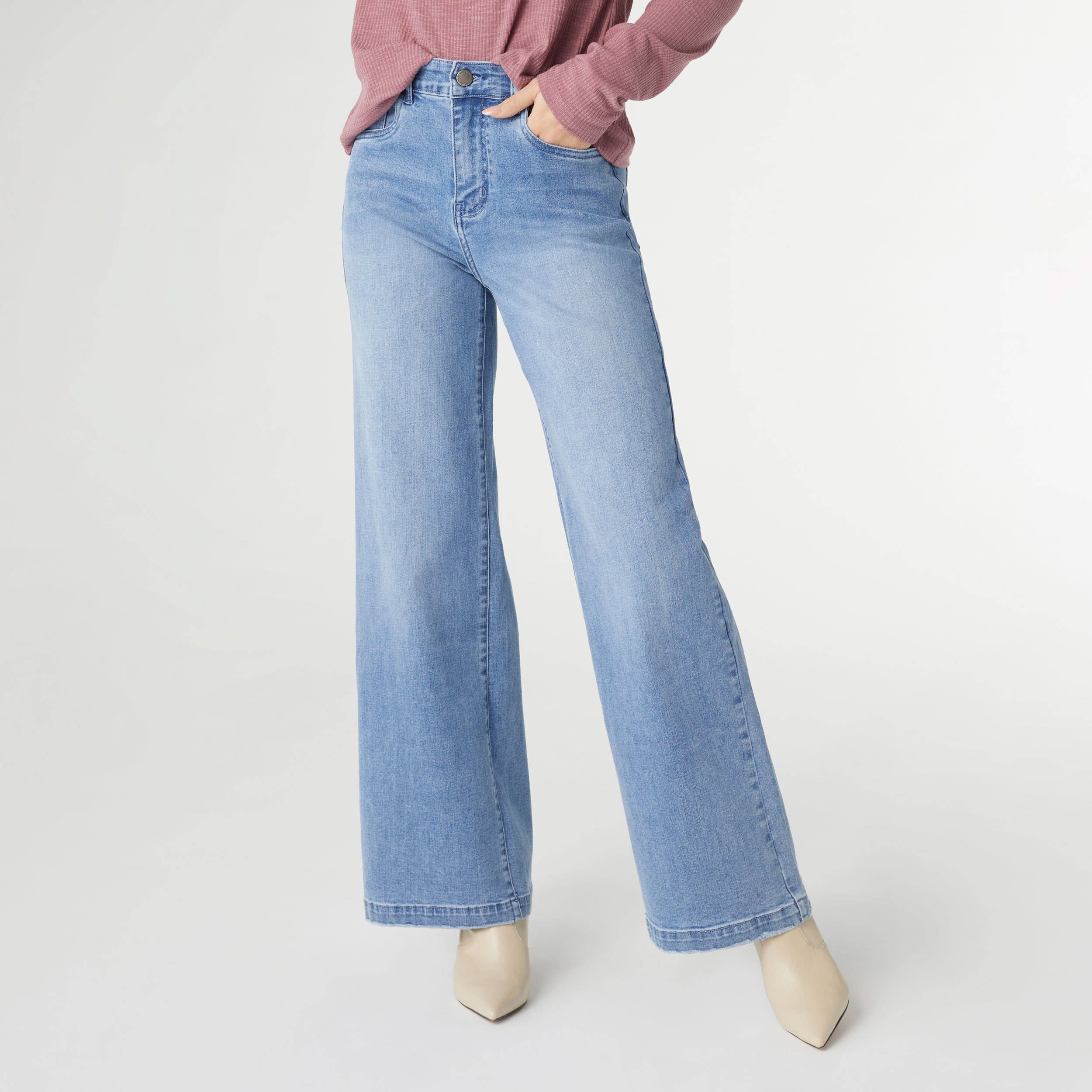 EverStretch Wide Leg: Medium Denim