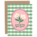 sympathy gingham card with flowers 