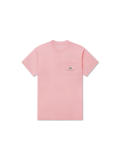 Pink t-shirt with a small logo on pocket 