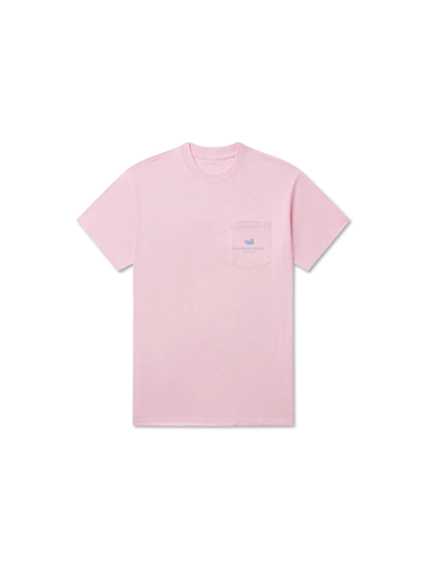 Pink t-shirt with a small logo on pocket 