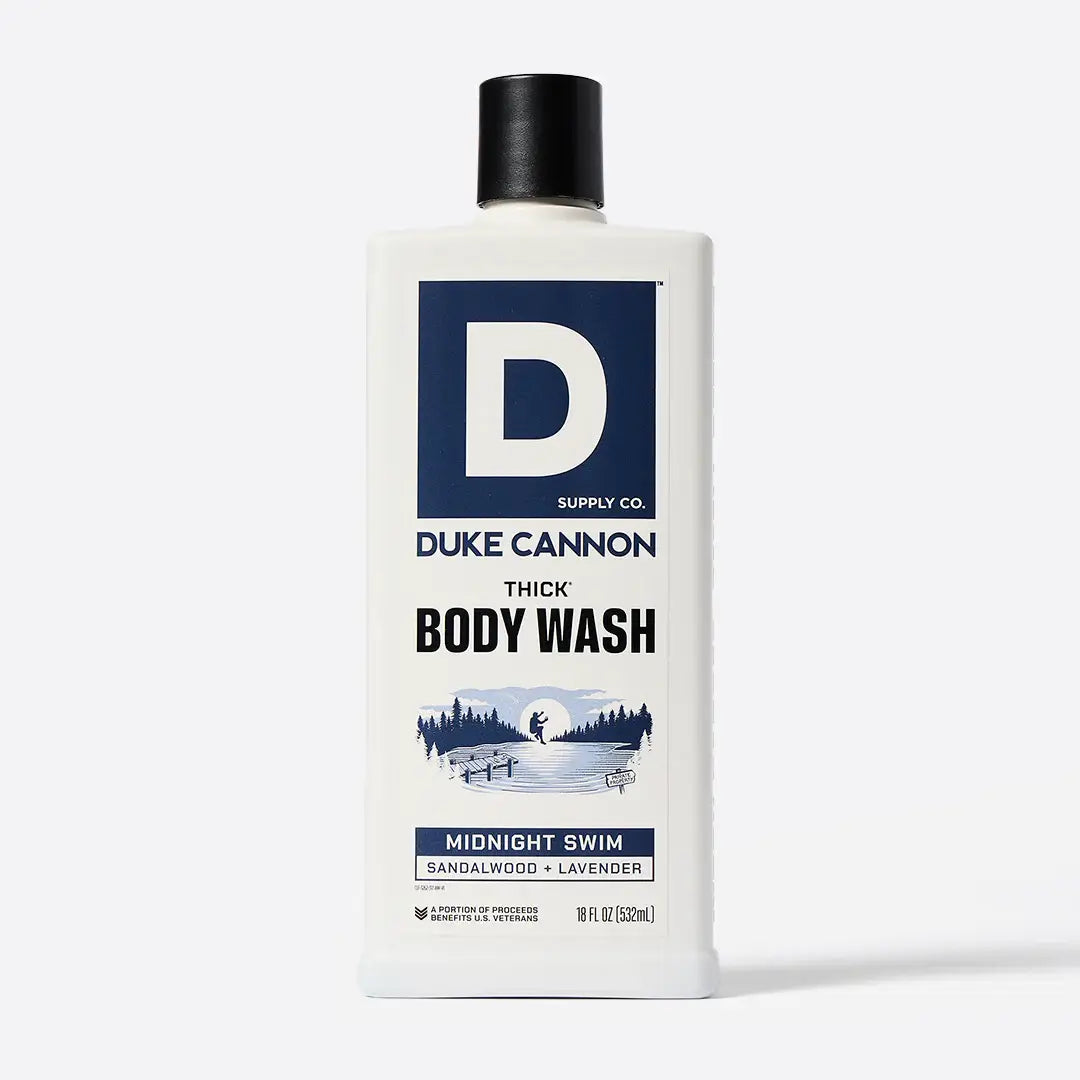 Bottle of Duke Cannon body wash 