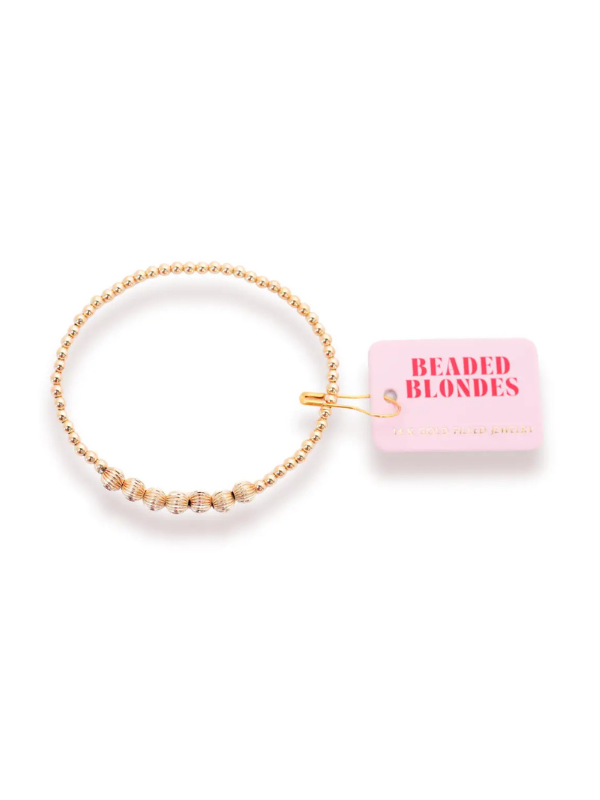 Extended Lucky Fluted Beaded Bracelet