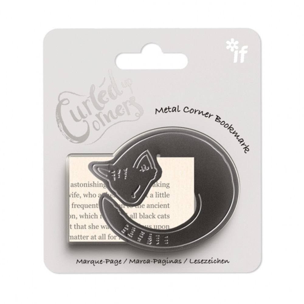Curled Up Corners: Metal Cat Bookmark