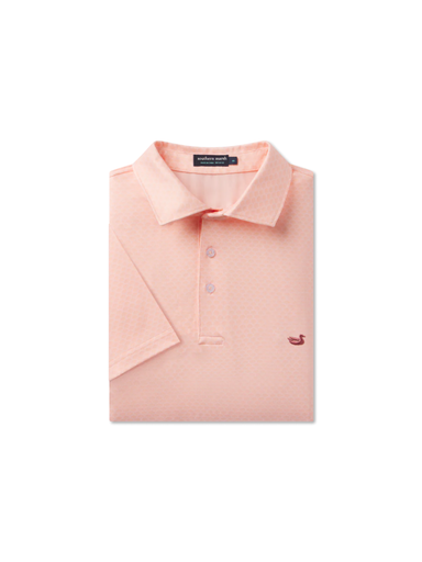 coral mens polo with shell print 