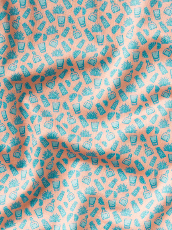 Salt & Lime Performance Polo In Peach & Teal By Southern Marsh