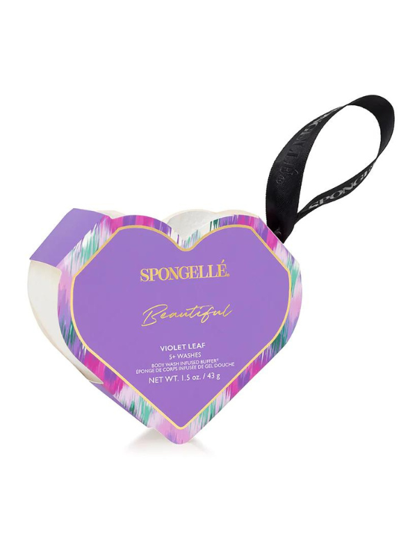 Beautiful Heart Sponge in Violet Leaf by Spongelle