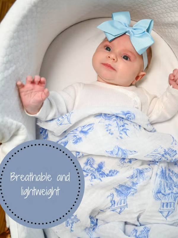 Chinoiserie Baby Swaddle Blanket