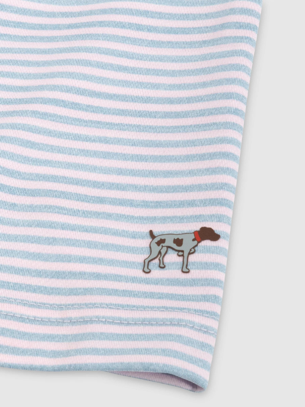 Classic Heathered Stripe Performance Polo in Blue/Pink by Southern Point Co.
