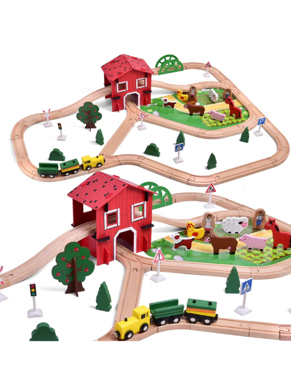 Wooden Farm & Tractor Play Set