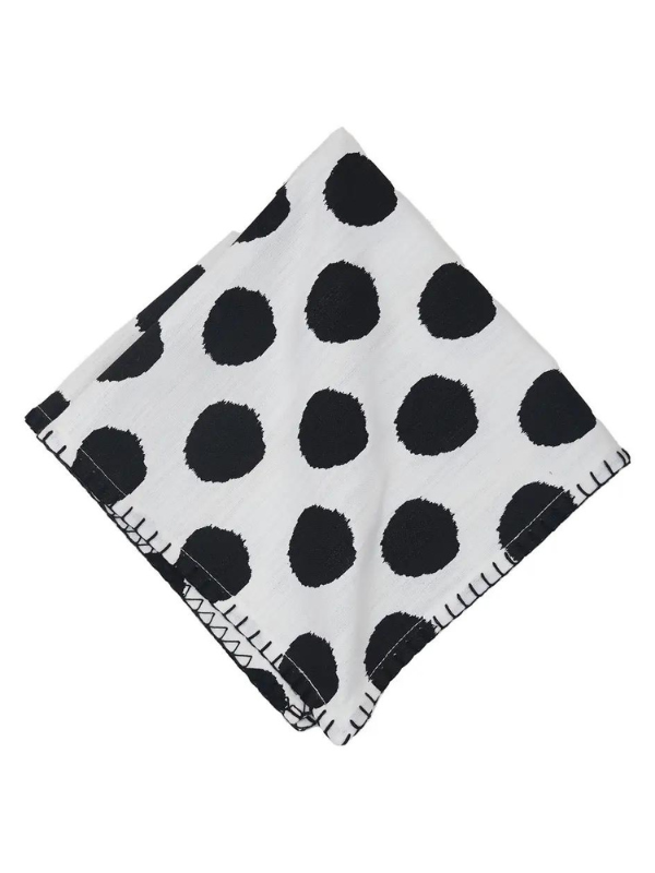Set of 4 Black Onyx Dot Napkins