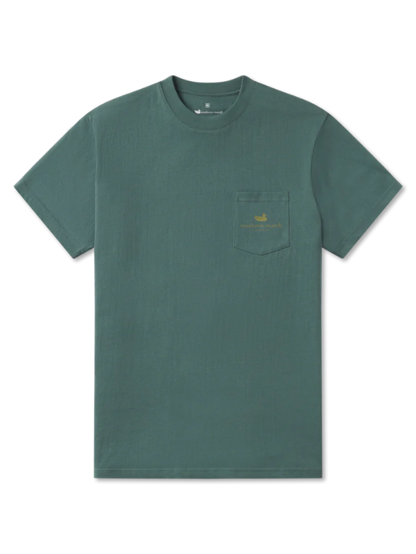 Duck Originals Woodcut Tee in Hunter Green by Southern Marsh