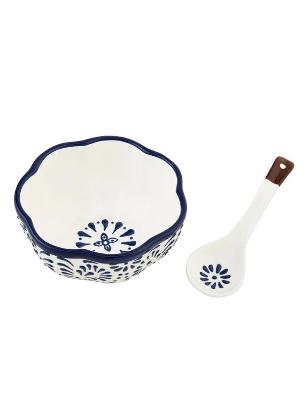 Blue Floral Bowl Set