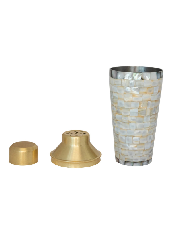 Elaina & Kyle Wedding Registry- Mother of Pearl Inlaid Cocktail Shaker