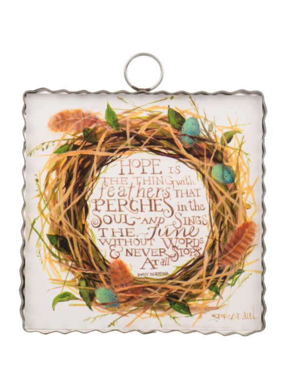Mini Birds Nest Wreath Print