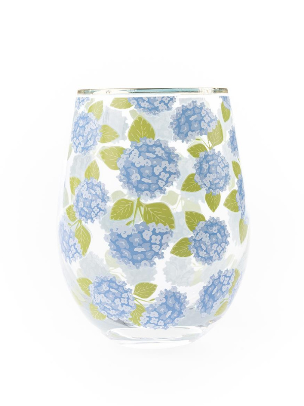 Hydrangea Stemless Wine Glass