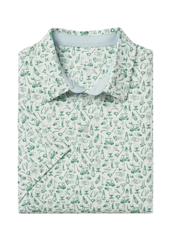 Tapped In Printed Polo In Meadow By Southern Shirt Co.