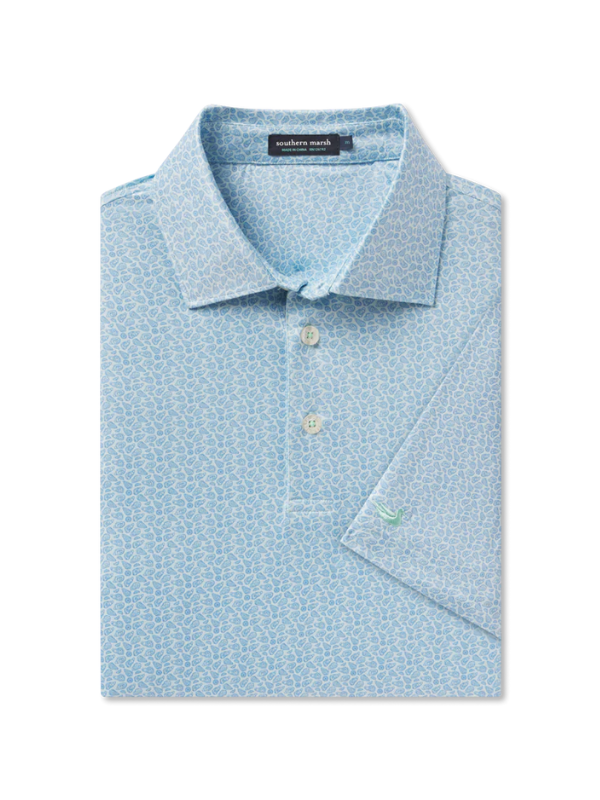 Oysters & Lemons Flyline Performance Polo In French Blue Oyster By Southern Marsh