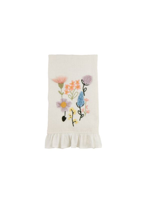 Flower Stem Waffle Weave Towel