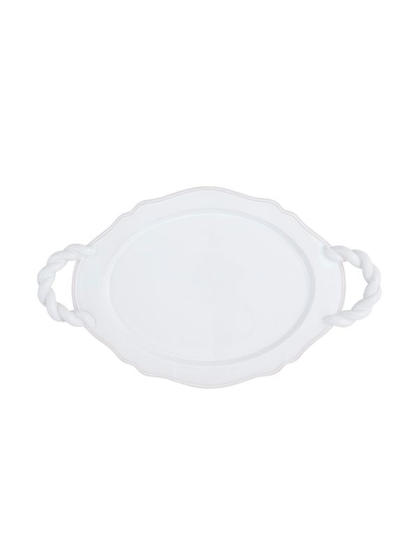 Twisted Handle Ceramic Platter By Mudpie