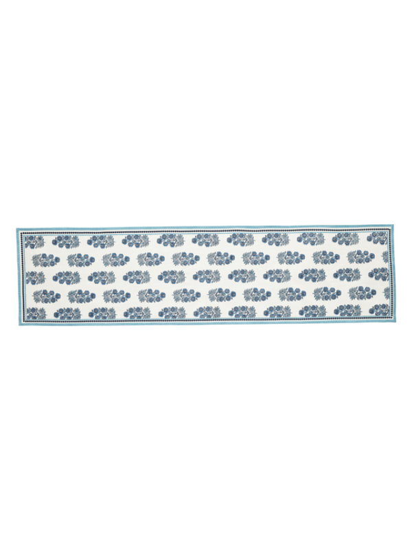 Blue Block Print Table Runner