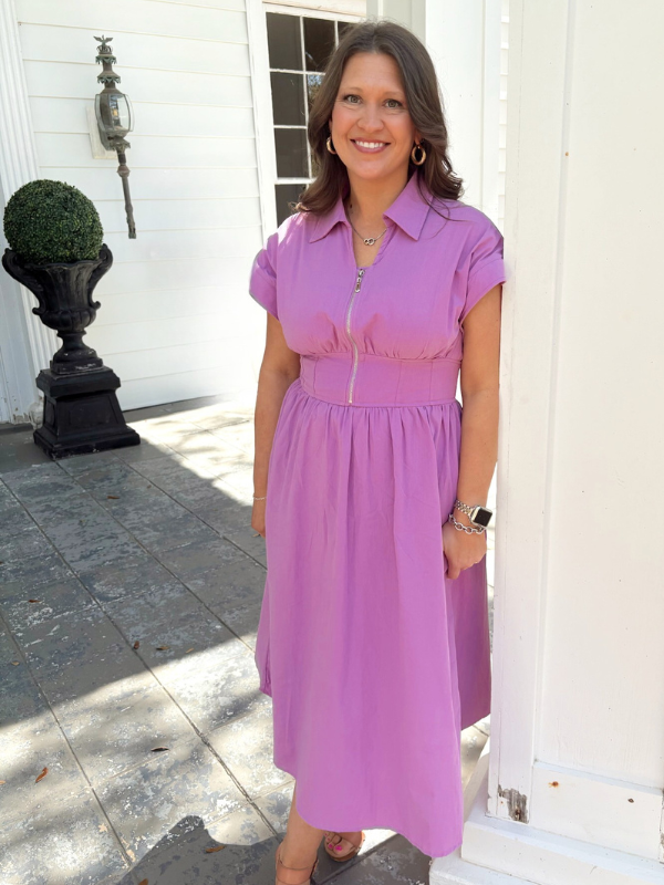 The Riley Half Zip Midi Dress